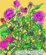 6月9日の誕生花と花言葉 バラ アスター 一年366日の花言葉と誕生花のイラストレーション