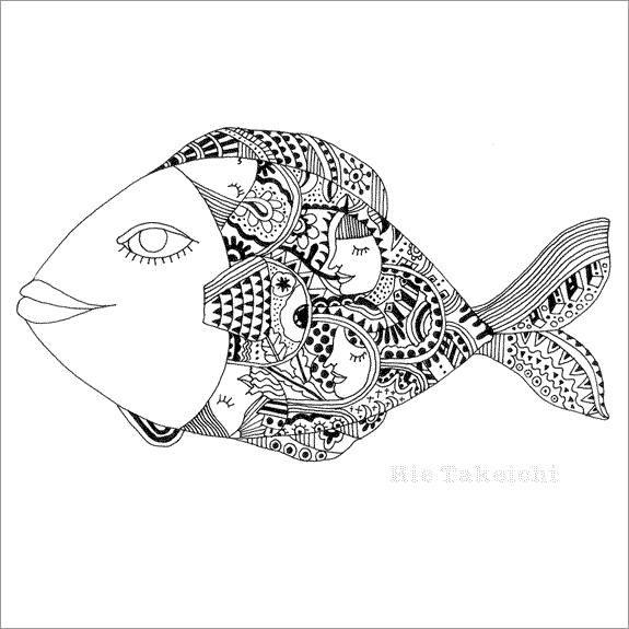 最高のイラスト画像 Hd限定魚 イラスト 白黒